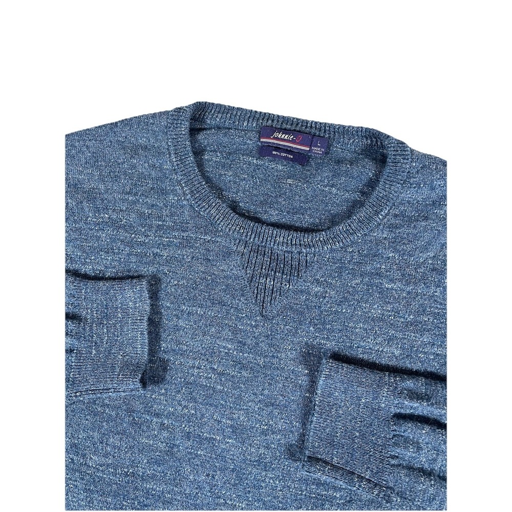 Johnnie-O‎ JMSW1120 Elsinore Helious Blue Cotton Crewneck Sweater Men's Sz Lg